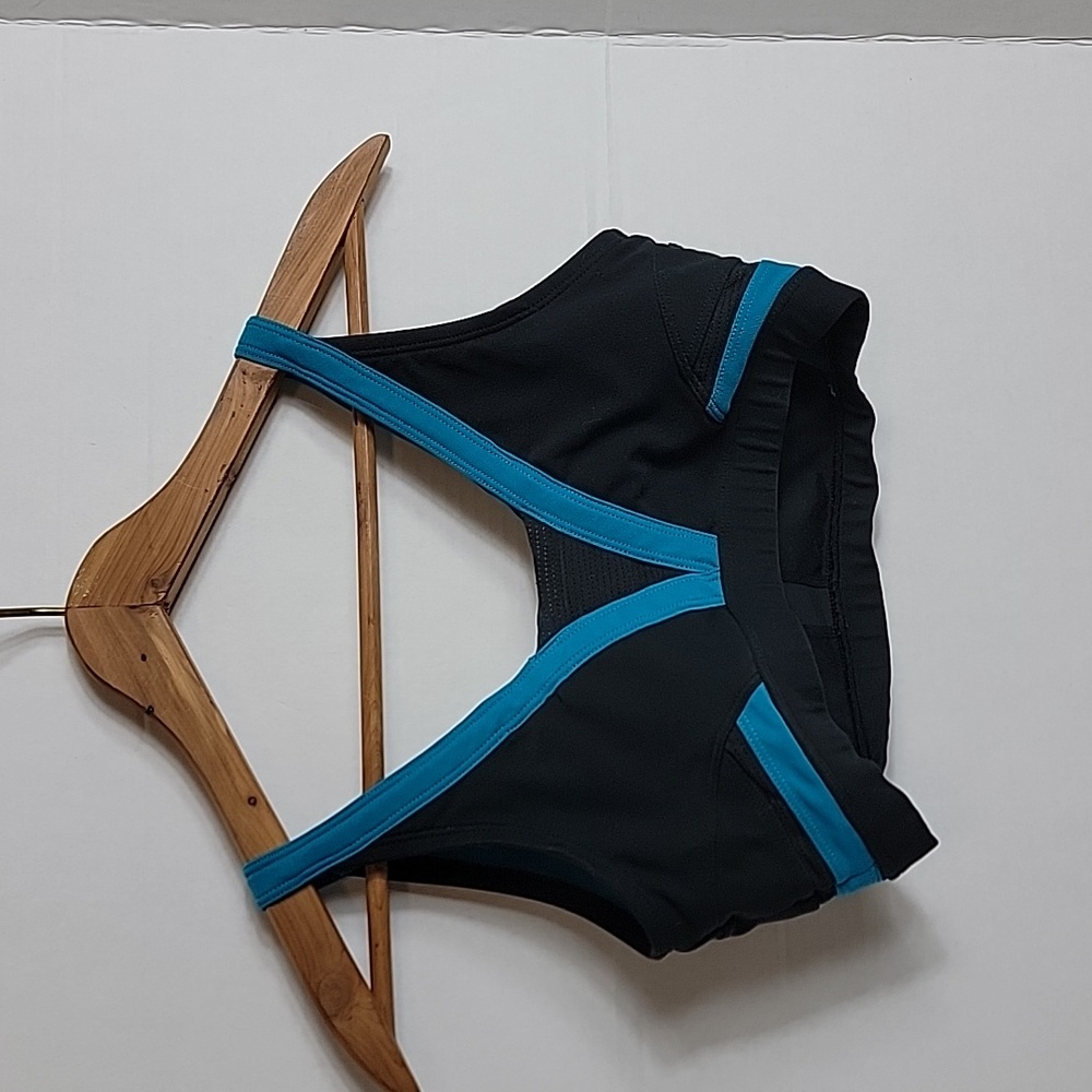 Nike Black Blue Wireless Racerback Sports Bra, S